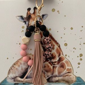 4/$20 NIB Pink Silicone Bracelet Keychain